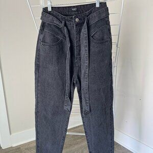 OAT New York BeltedHigh Rise Dark Gray Jeans - Size 27 - Stovepipe style